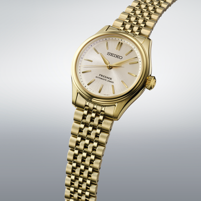 Seiko Presage Beige Dial Stainless Steel Watch for Men SPB524
