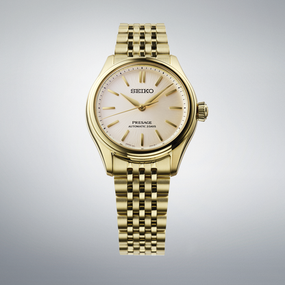 Seiko Presage Beige Dial Stainless Steel Watch for Men SPB524