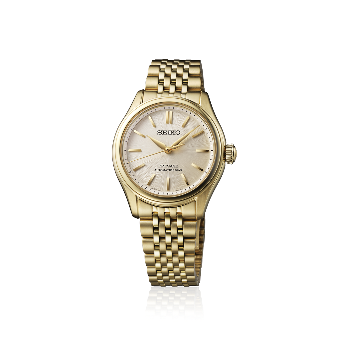 Seiko Presage Beige Dial Stainless Steel Watch for Men SPB524