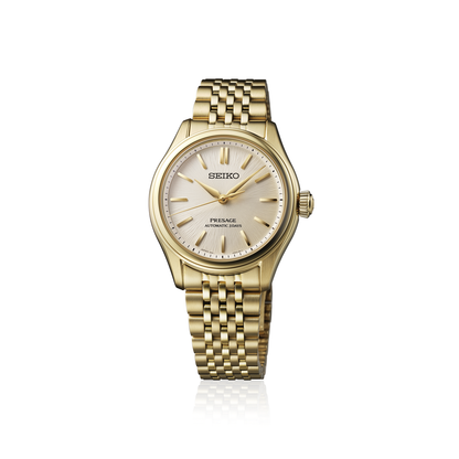 Seiko Presage Beige Dial Stainless Steel Watch for Men SPB524