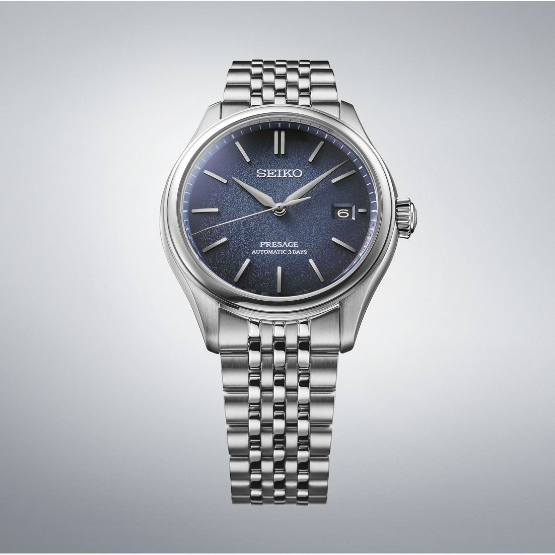 Seiko Presage Blue Dial Stainless Steel Watch for Men SPB525J