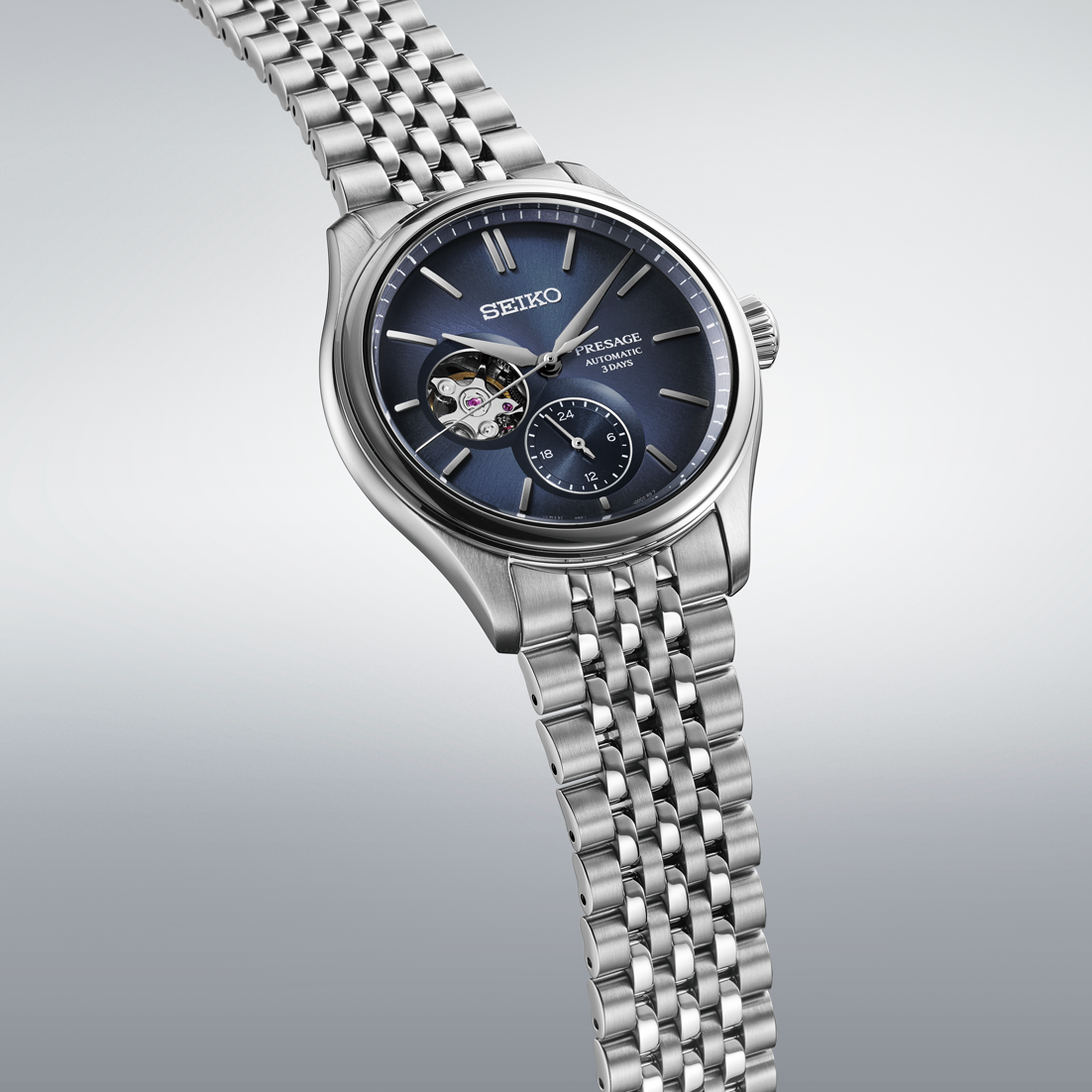 Seiko Presage Blue Dial Stainless Steel Watch for Men SPB527J