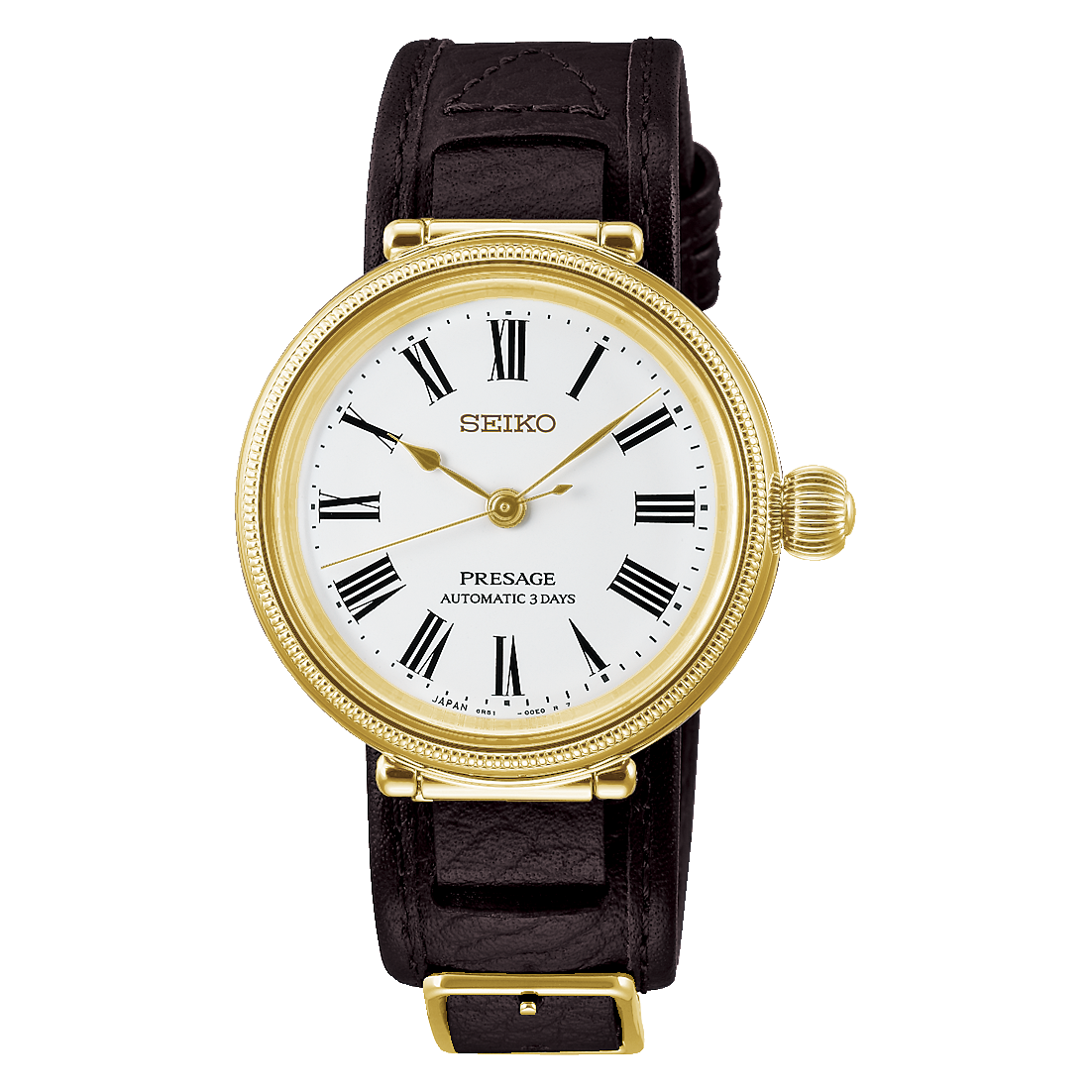 Seiko Presage White Dial Leather Analog Men Watch SPB538J