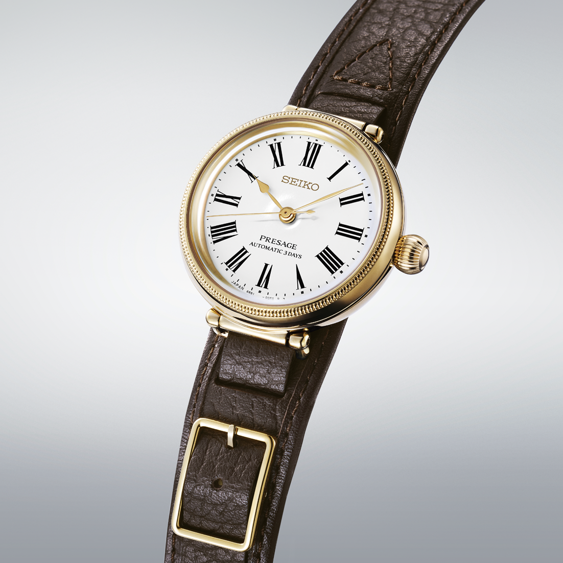 Seiko Presage White Dial Leather Analog Men Watch SPB538J