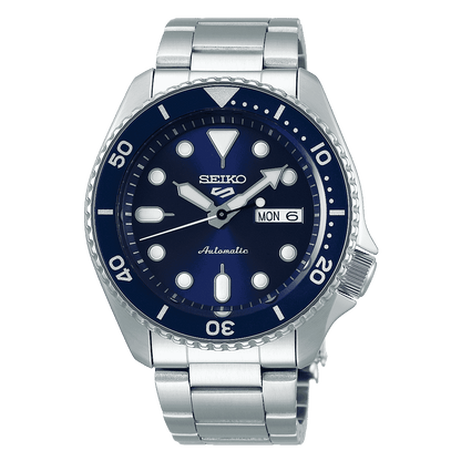 ساعة رجالية SEIKO 5 FACELIFT، مينا أزرق SRPD51K1