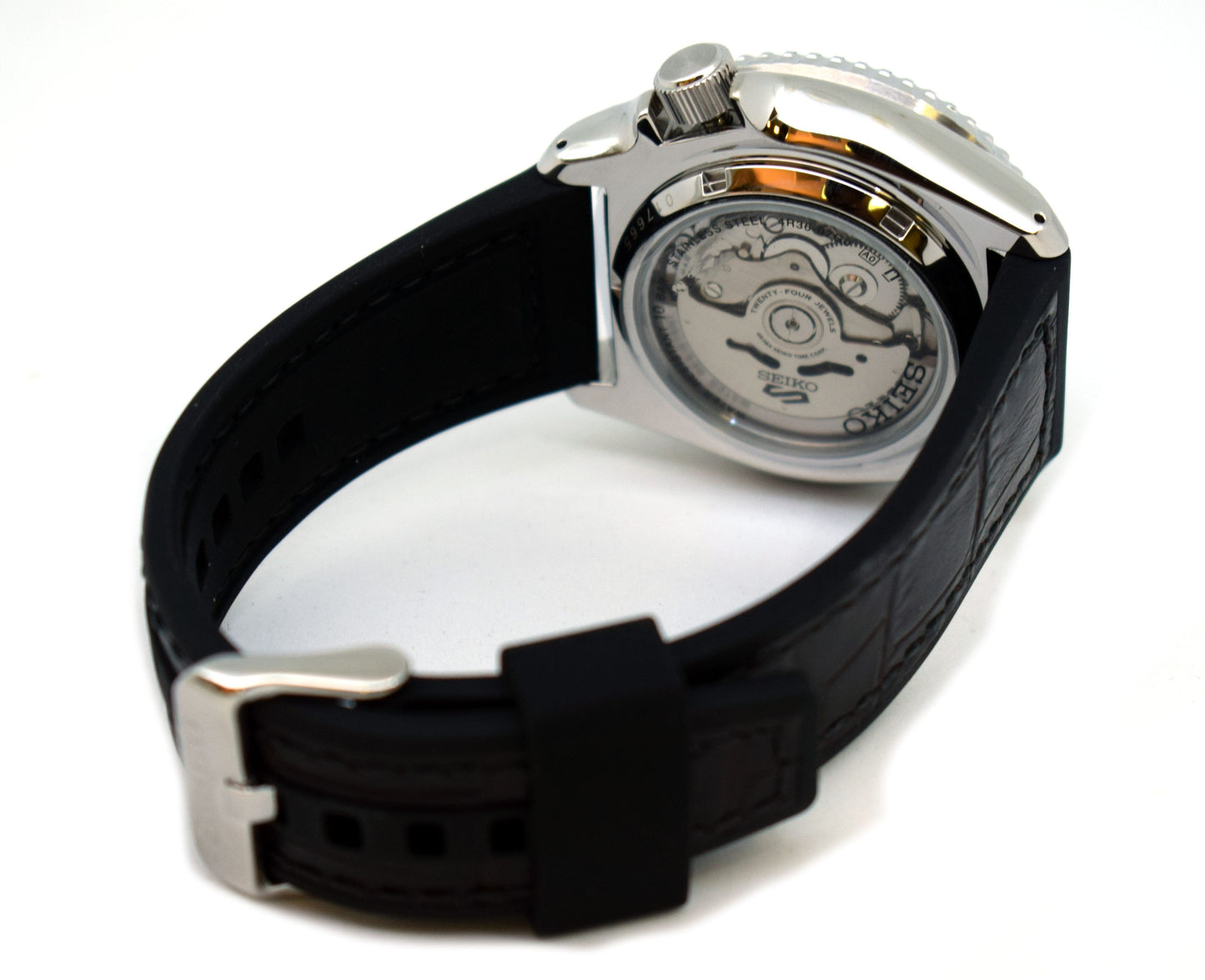ساعة رجالية SEIKO 5 FACELIFT بمينا خلفي SRPD55K2
