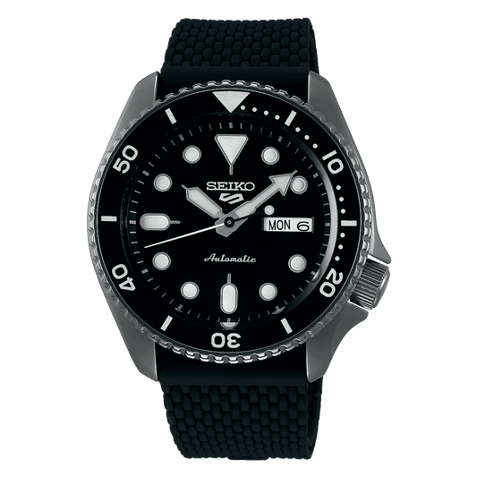 ساعة رجالية سوداء SEIKO 5 FACELIFT طراز SRPD65K2
