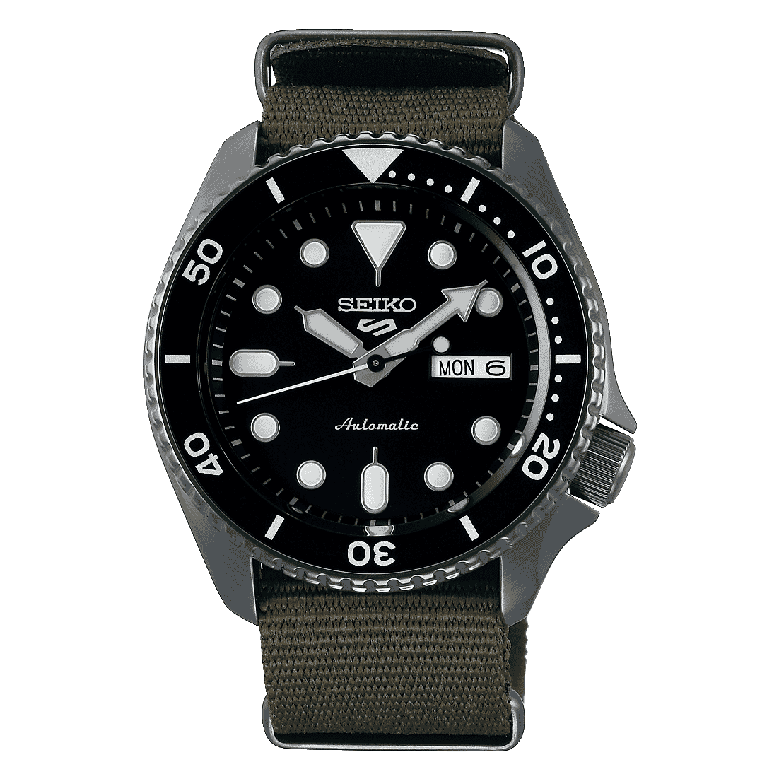 SEIKO 5 FACELIFT ساعة رجالية بمينا سوداء SRPD65K4