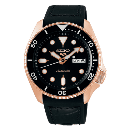 ساعة رجالية سوداء SEIKO 5 FACELIFT طراز SRPD76K1