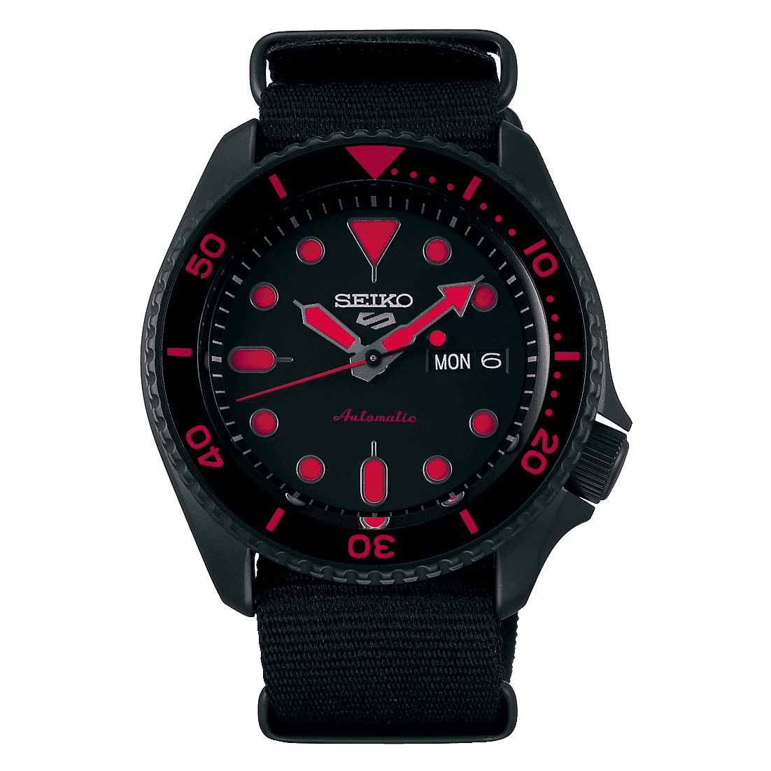 SEIKO 5 فيس ليفتساعة رجالية سوداء SRPD83K1