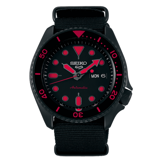 SEIKO 5 فيس ليفتساعة رجالية سوداء SRPD83K1