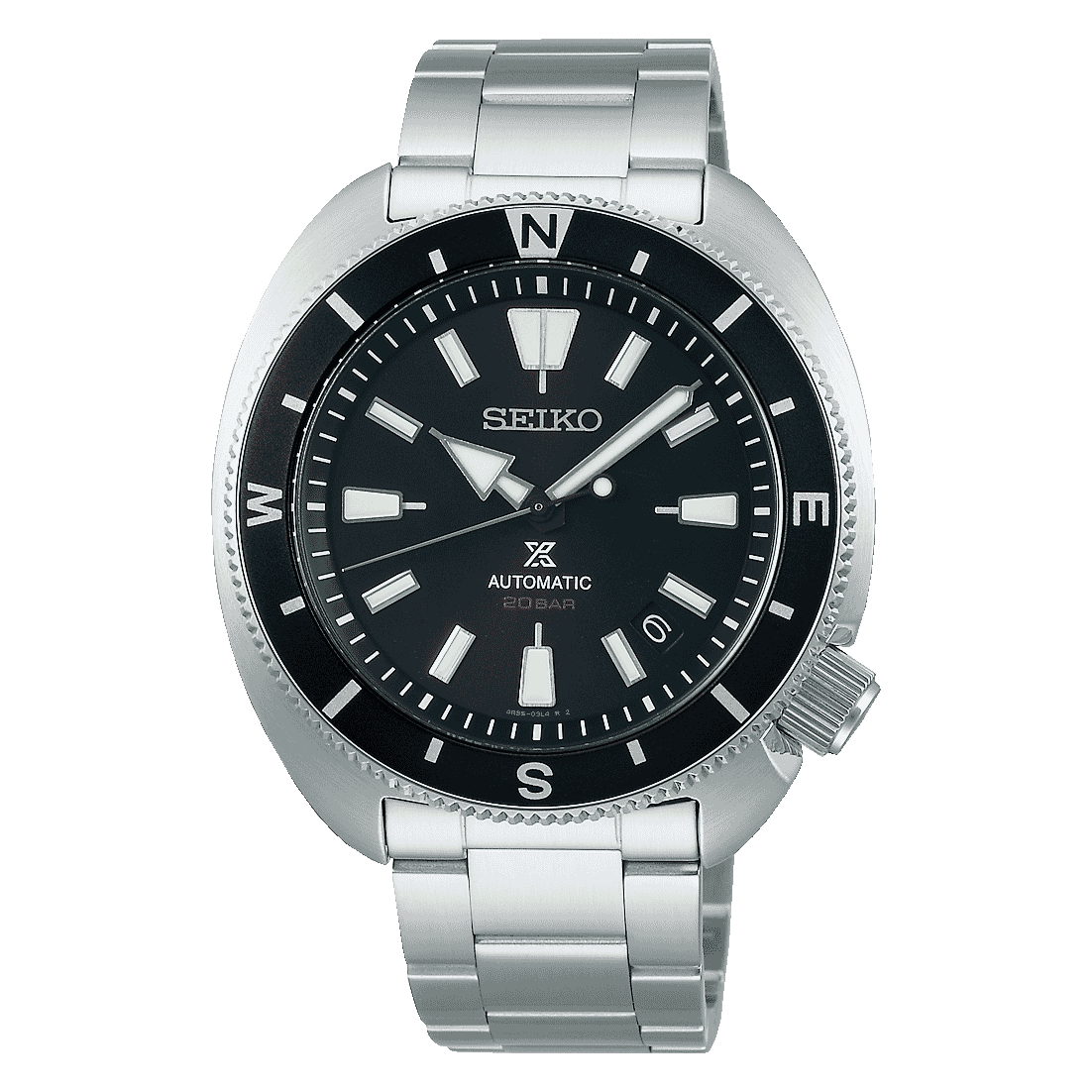 Seiko Men's Prospex Tortoise Black Dial Automatic Analog Watch Srph17K1 Silver