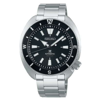 Seiko Men's Prospex Tortoise Black Dial Automatic Analog Watch Srph17K1 Silver