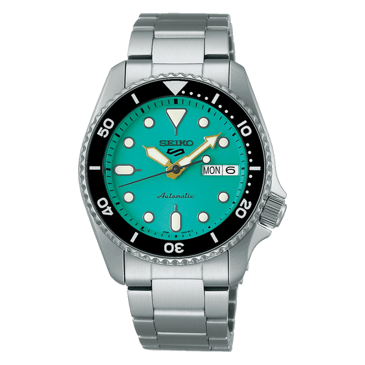 سيكو 5 سبورتس SKX مقاس 38 مم سوار ستانلس ستيل بلون أزرق مخضر SRPK33K1