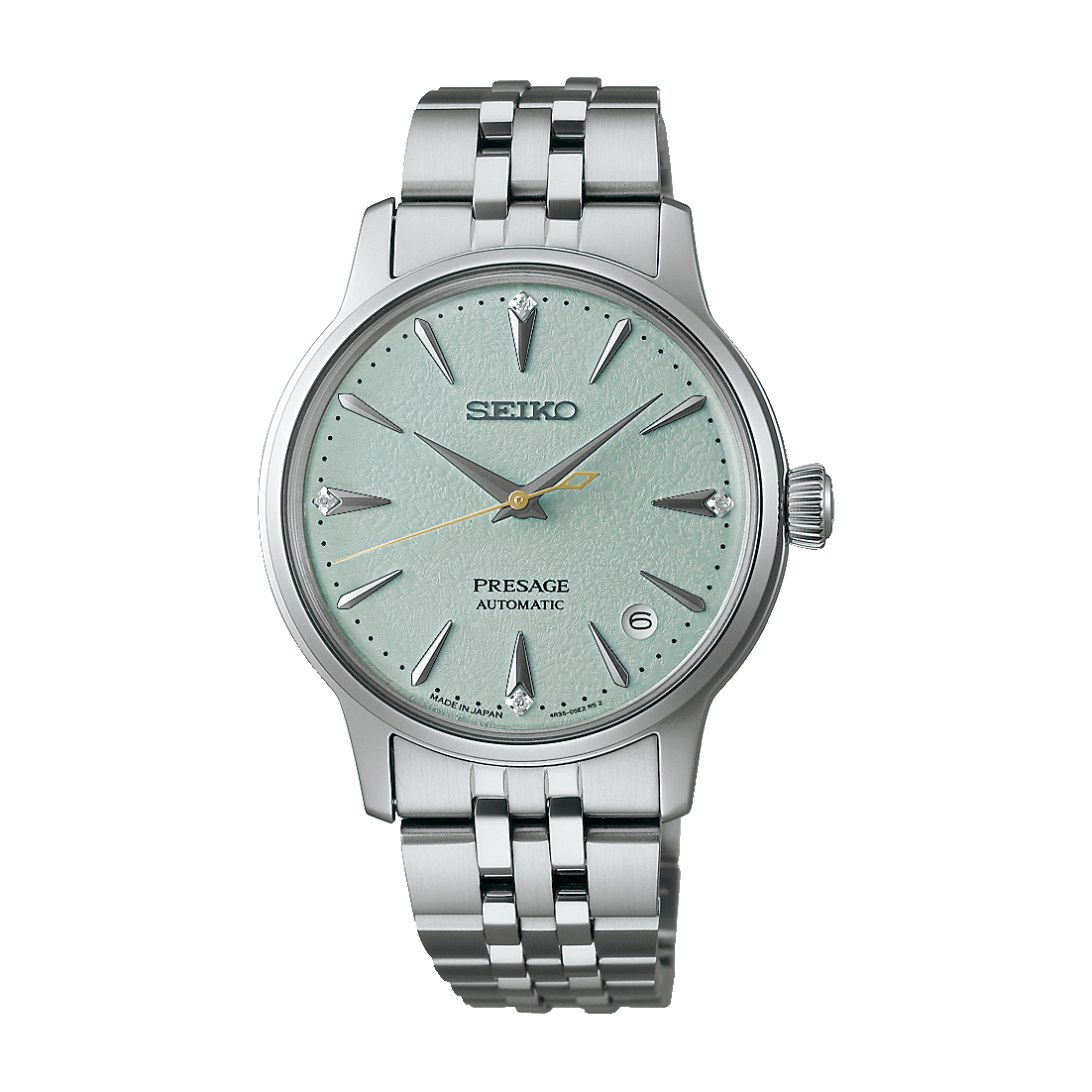 Seiko Presage Green Dial Stainless Steel Watch for Ladies SRPL63J