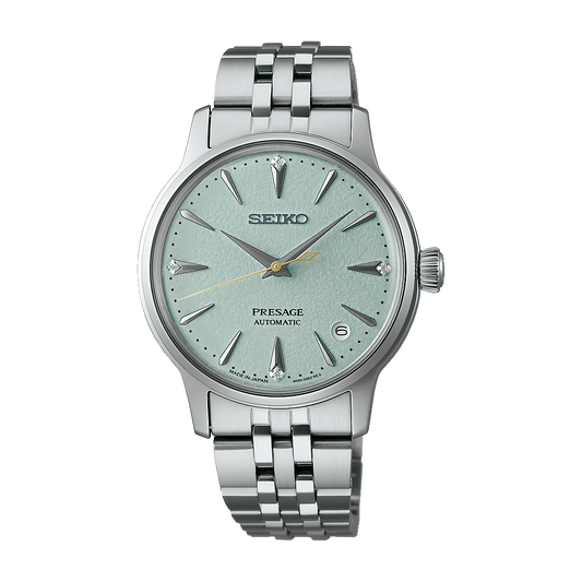 Seiko Presage Green Dial Stainless Steel Watch for Ladies SRPL63J