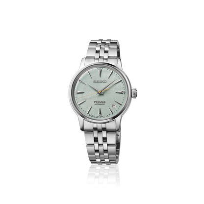 Seiko Presage Green Dial Stainless Steel Watch for Ladies SRPL63J