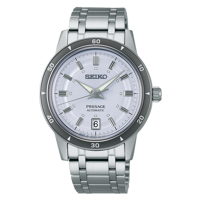 Seiko Presage Mauve Dial Stainless Steel Watch for Men SRPL73J
