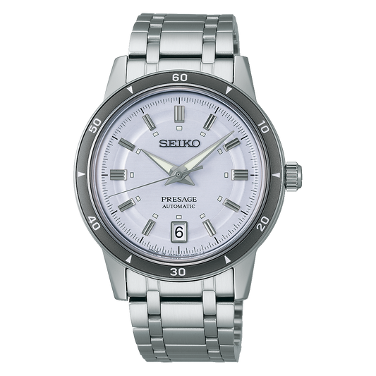 Seiko Presage Mauve Dial Stainless Steel Watch for Men SRPL73J