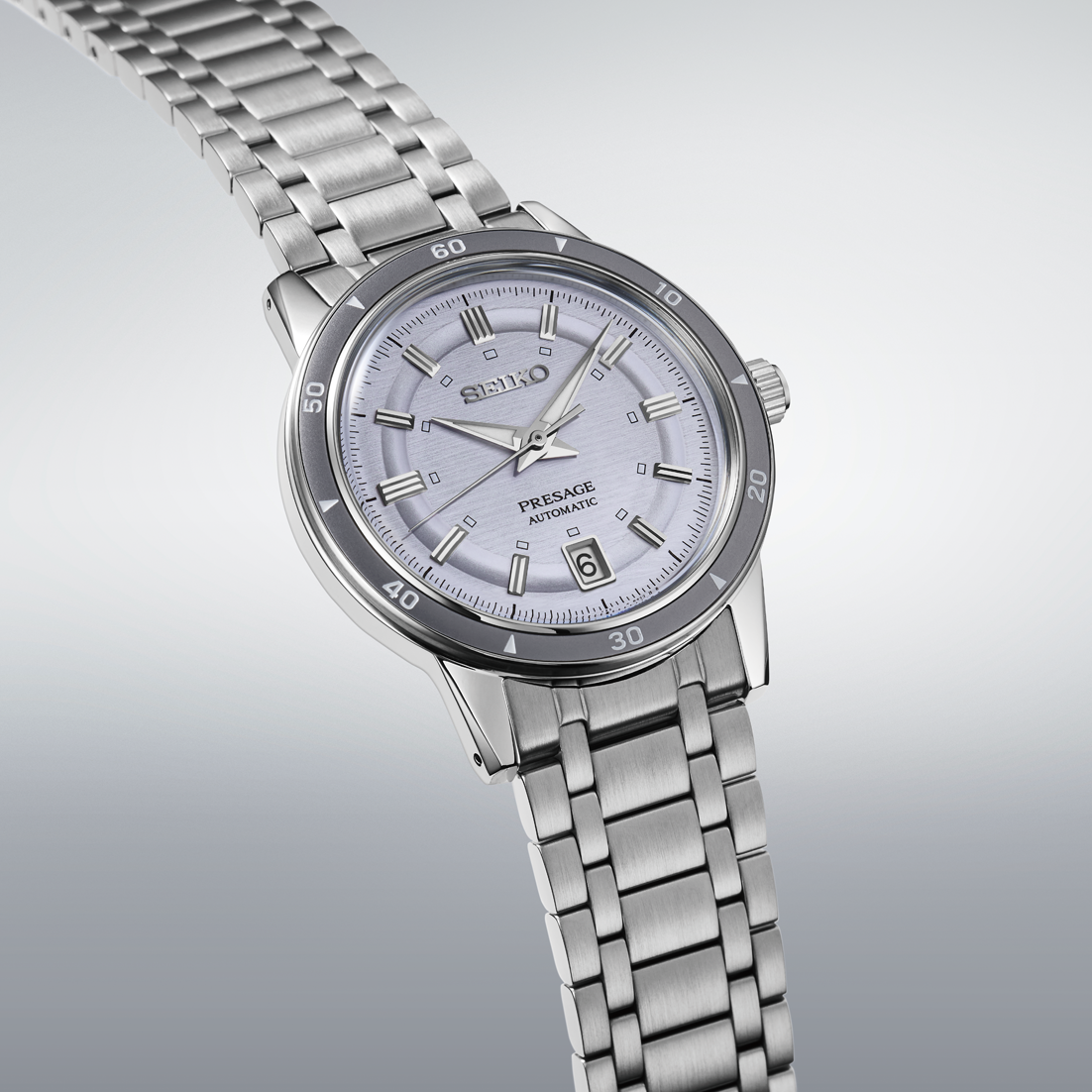 Seiko Presage Mauve Dial Stainless Steel Watch for Men SRPL73J
