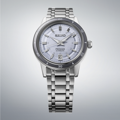 Seiko Presage Mauve Dial Stainless Steel Watch for Men SRPL73J