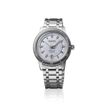 Seiko Presage Mauve Dial Stainless Steel Watch for Men SRPL73J