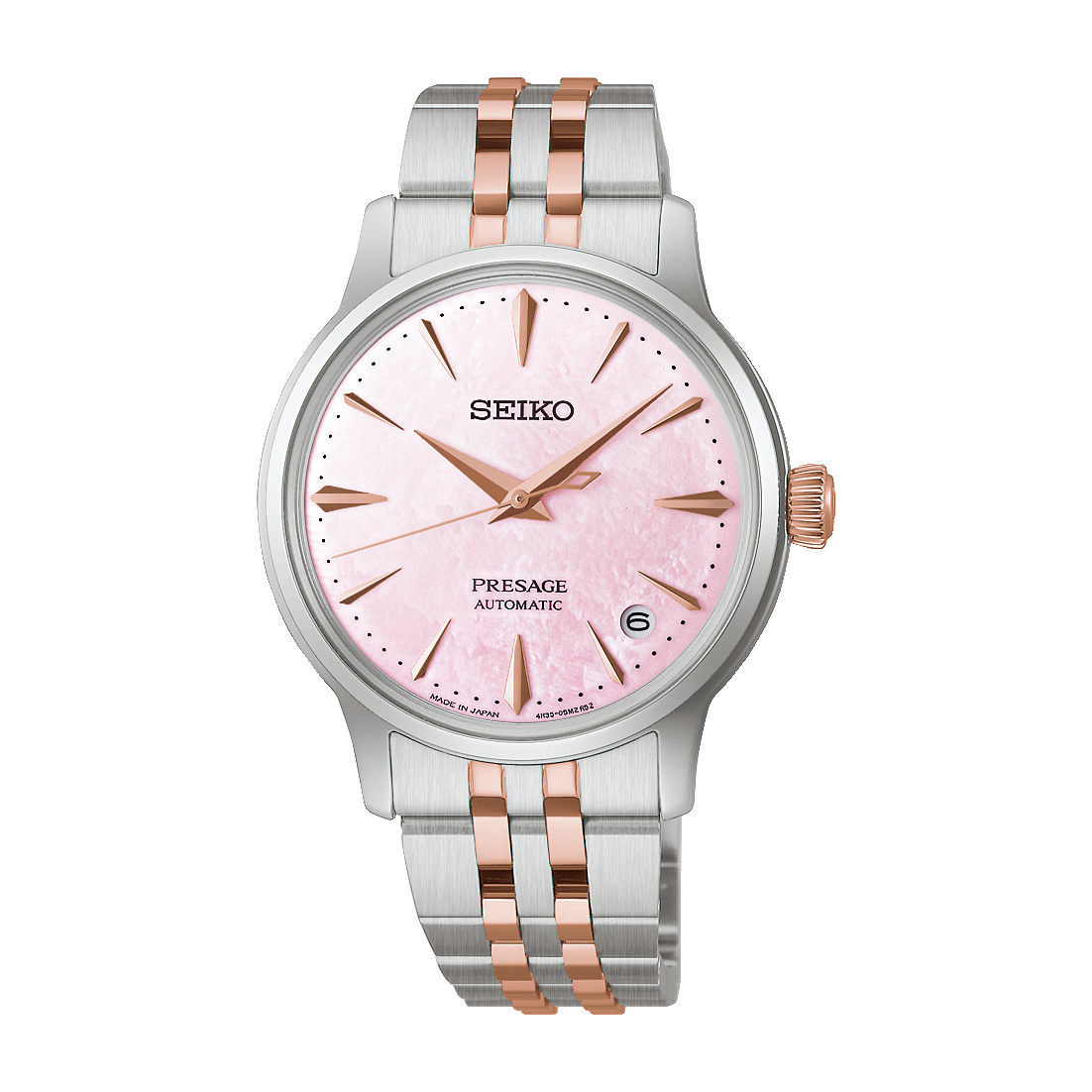 Seiko Presage Pink Dial Stainless Steel Cocktail Time Limited Edition SRPM06J
