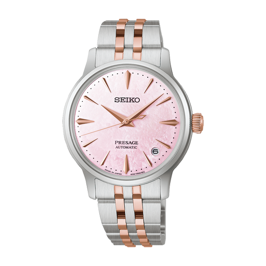 Seiko Presage Pink Dial Stainless Steel Cocktail Time Limited Edition SRPM06J