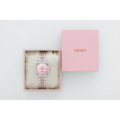 Seiko Presage Pink Dial Stainless Steel Cocktail Time Limited Edition SRPM06J
