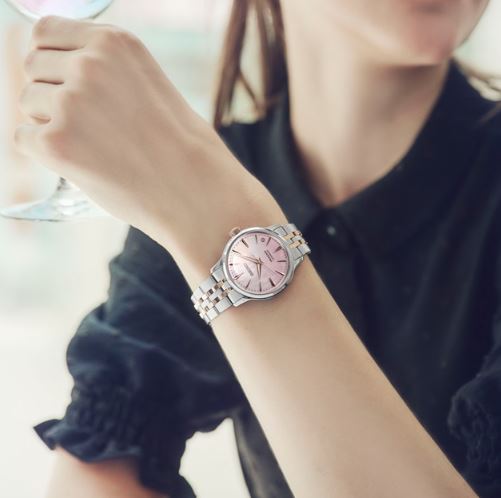 Seiko Presage Pink Dial Stainless Steel Cocktail Time Limited Edition SRPM06J