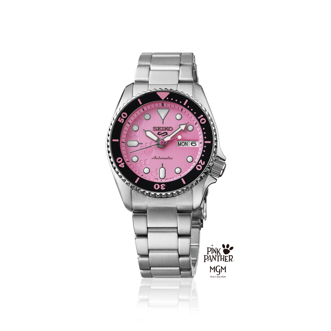 Seiko 5 Sports Pink Dial Stainless Steel Automatic Men's Watch SRPM07K1