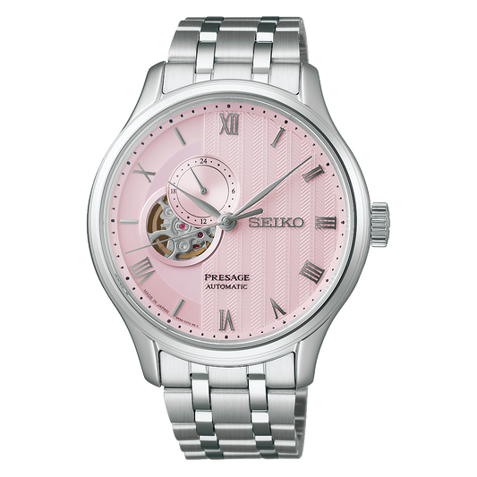 Seiko Presage Pink Dial Stainless Steel Watch for Men SSA465J