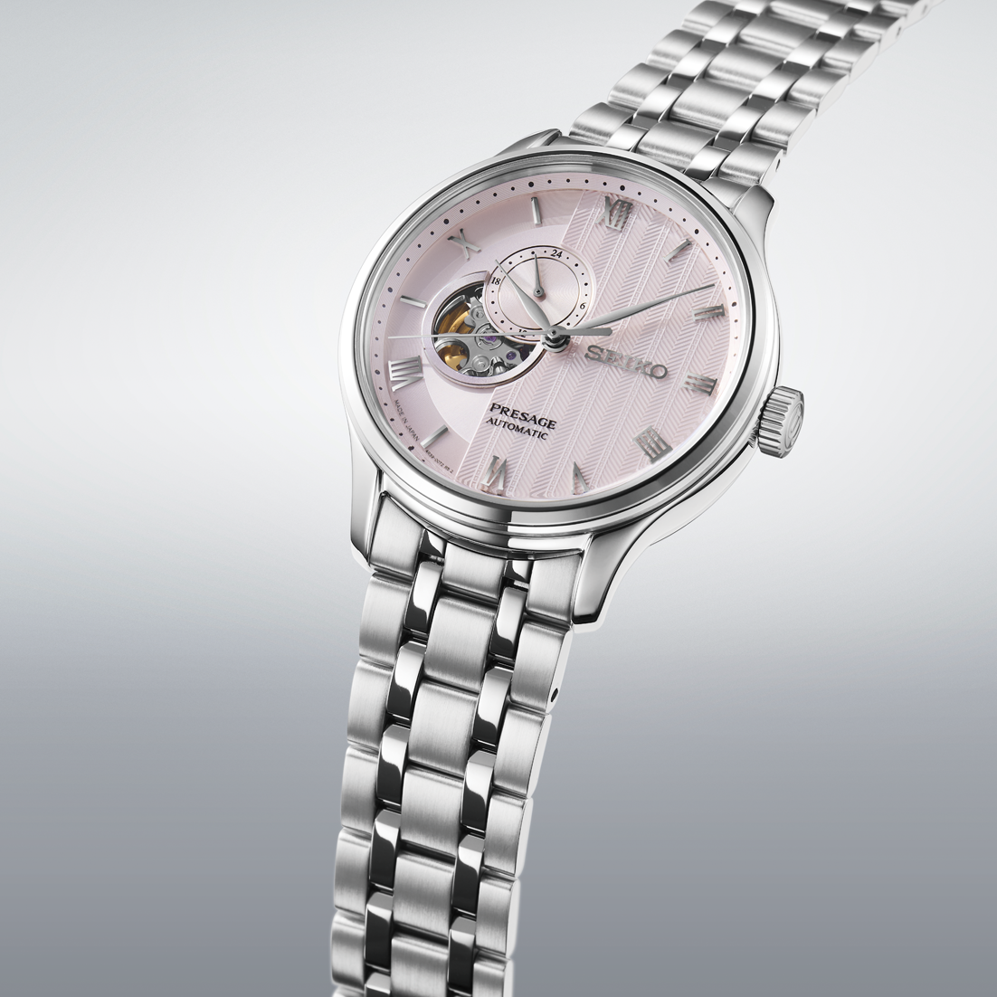 Seiko Presage Pink Dial Stainless Steel Watch for Men SSA465J