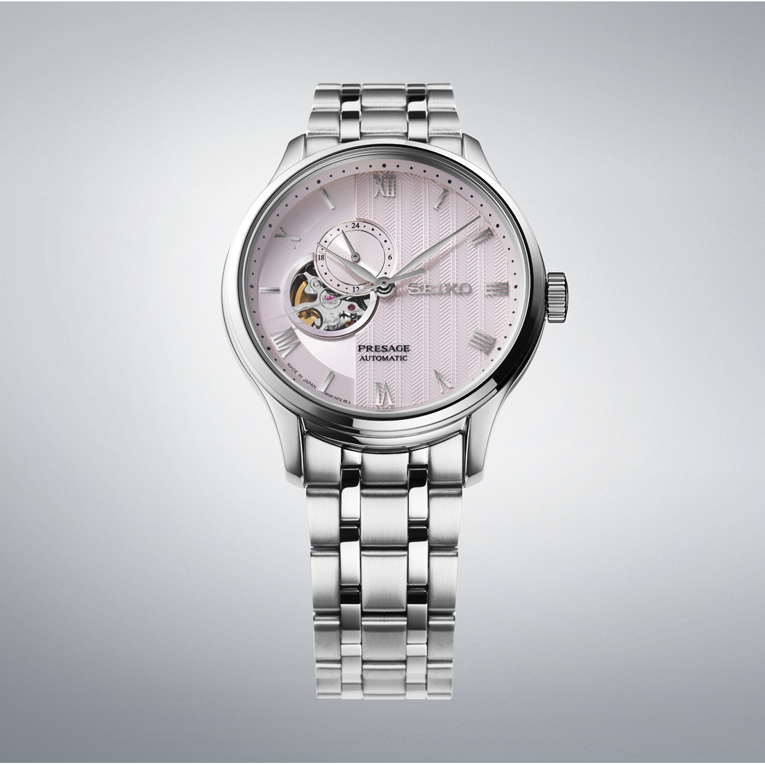 Seiko Presage Pink Dial Stainless Steel Watch for Men SSA465J