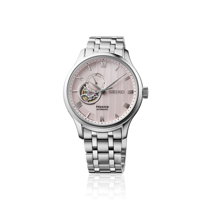 Seiko Presage Pink Dial Stainless Steel Watch for Men SSA465J