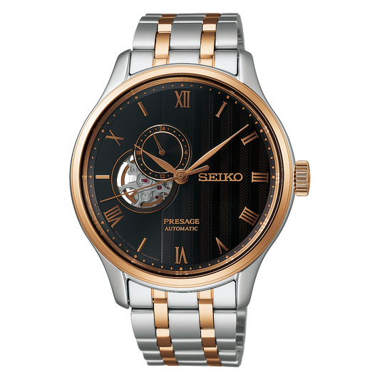 Seiko Presage Black Dial Stainless Steel Watch for Men SSA466J
