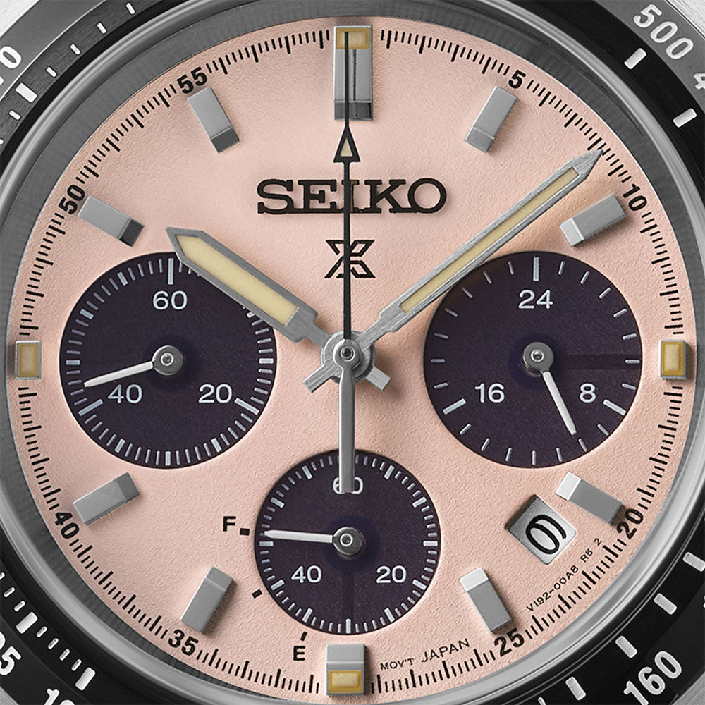 Seiko Prospex Speedtimer Pink Dial Solar Chronograph for men SSC963