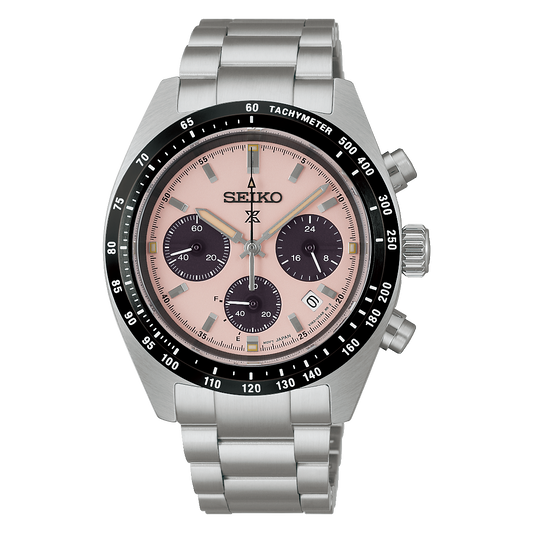 Seiko Prospex Speedtimer Pink Dial Solar Chronograph for men SSC963