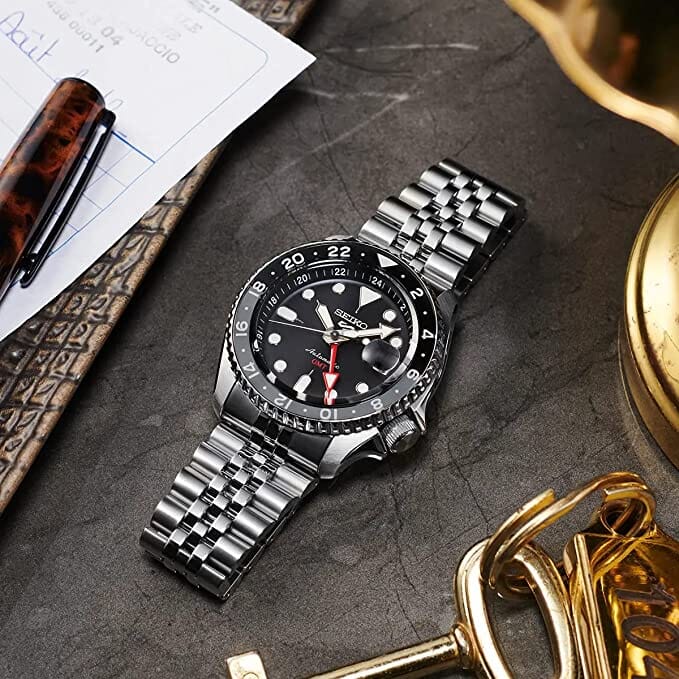 Seiko 5 Sports SSK GMT Black Dial Automatic Men's Watch SSK001K1