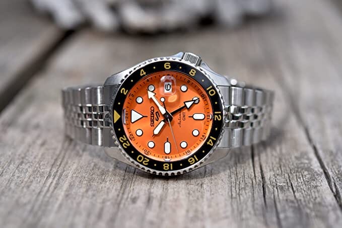 Seiko 5 Sport orange automatic watch SSK003K1 series GMT SKX Mikan Orange, bracelet