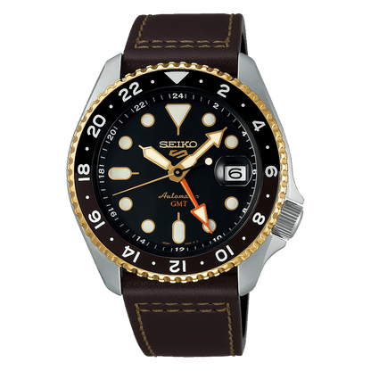 ساعة سيكو 5 سبورتس SSK GMT أوتوماتيكية للرجال بمينا أبيض SSK036K1