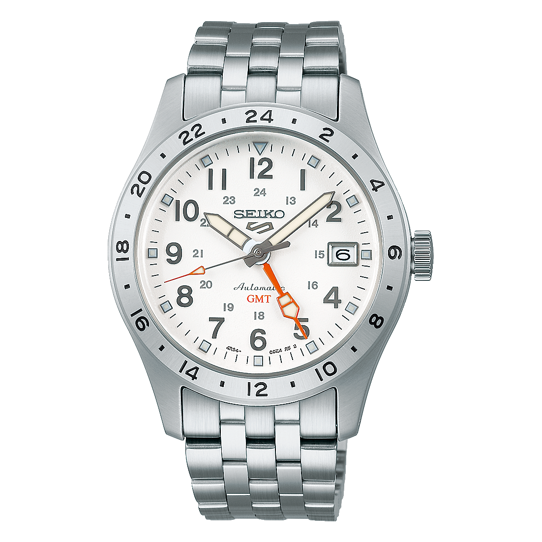 Seiko 5 Sports white Dial Stainless-Steel Automatic  Men's Watch SSK059K1