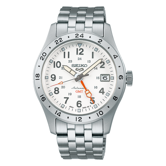 Seiko 5 Sports white Dial Stainless-Steel Automatic  Men's Watch SSK059K1