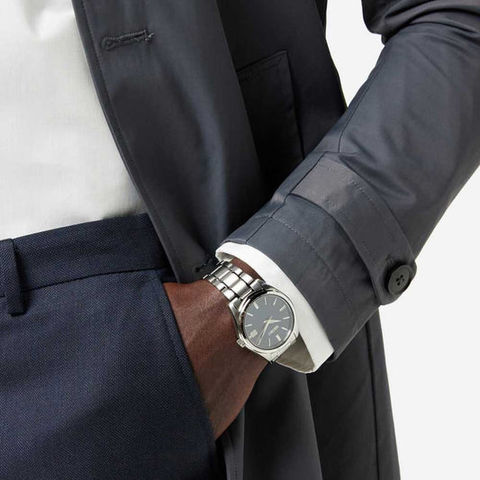 ساعة سيكو رجالية من الستانلس ستيل بمينا أزرق طراز SUR309P