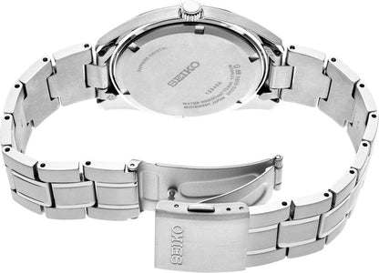 Seiko Men's Analog Quartz Watch with Titanium bracelet SUR375P1