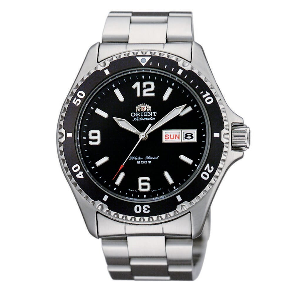 ساعة يد للرجال أورينت 'ماكو II' يابانية أوتوماتيكية/يدوية اللف من الستانلس ستيل ومقاومة للماء حتى 200 متر TAA02001B9