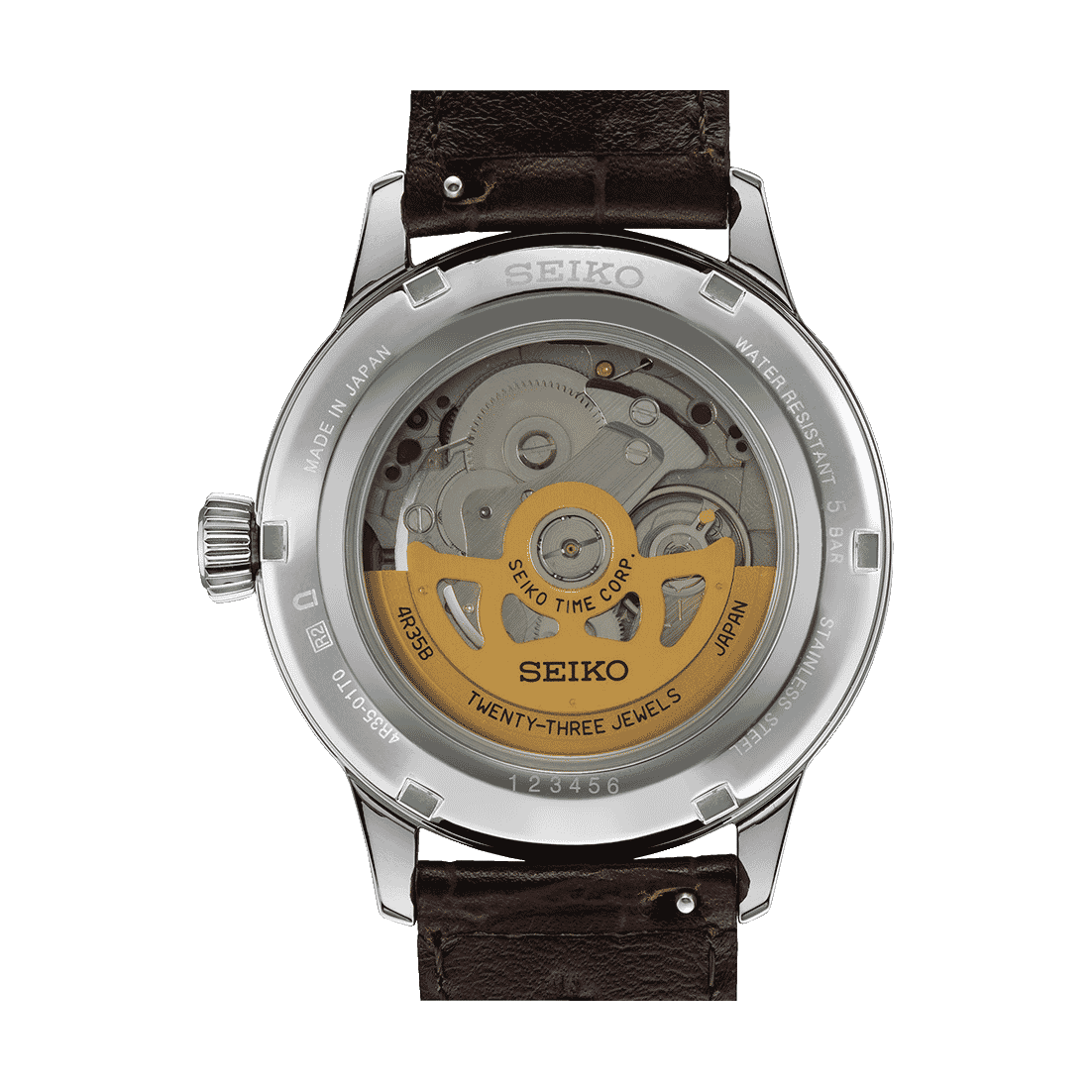SEIKO PRESAGE BLUE DIAL MECHANICAL LEATHER WATCH for men SRPK15J