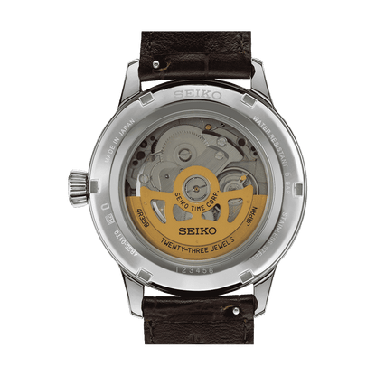 SEIKO PRESAGE BLUE DIAL MECHANICAL LEATHER WATCH for men SRPK15J