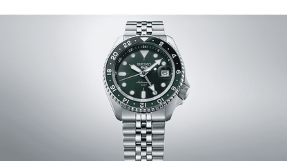 ساعة رجالي سيكو 5 سبورتس SSK GMT أوتوماتيكية بمينا أخضر SSK035K1